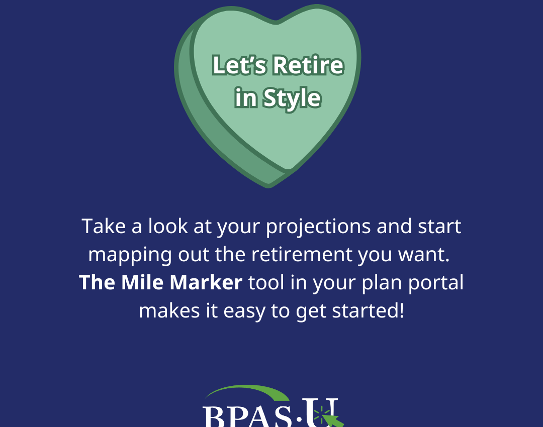 Conversation Heart that says "Let's Retire In Style"