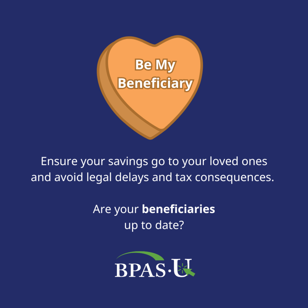 Conversation Heart that says " Be my beneficiary"