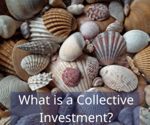 collection of seashells. Text overlay: What is a collective investment?