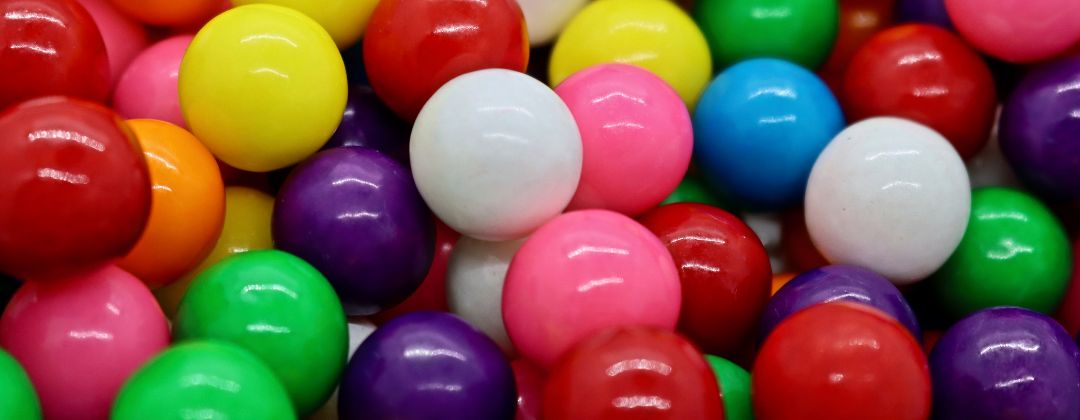 multi colored gum balls