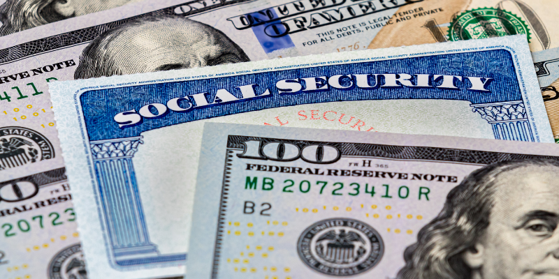 Image of Social Security Card and 100 dollar bills