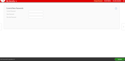 Here is the Password Change menu on the portal.